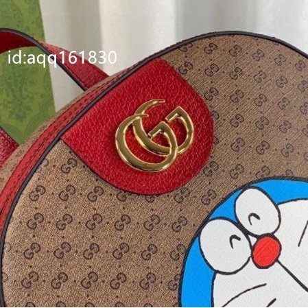 二手正品】GUCCI古馳Doraemon x 多啦A夢聯名款雙G小型背包後背包雙肩包 