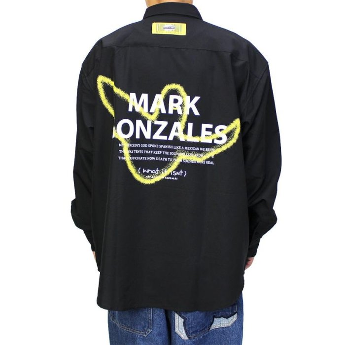 【Mark Gonzales (What it isNt)】Spray Art Shirt 噴繪藝術襯衫（黑色）