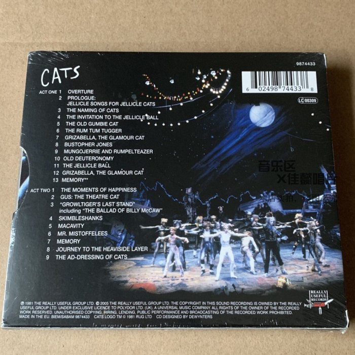 Cats 貓 百老匯音樂劇 原聲2CD 英國版