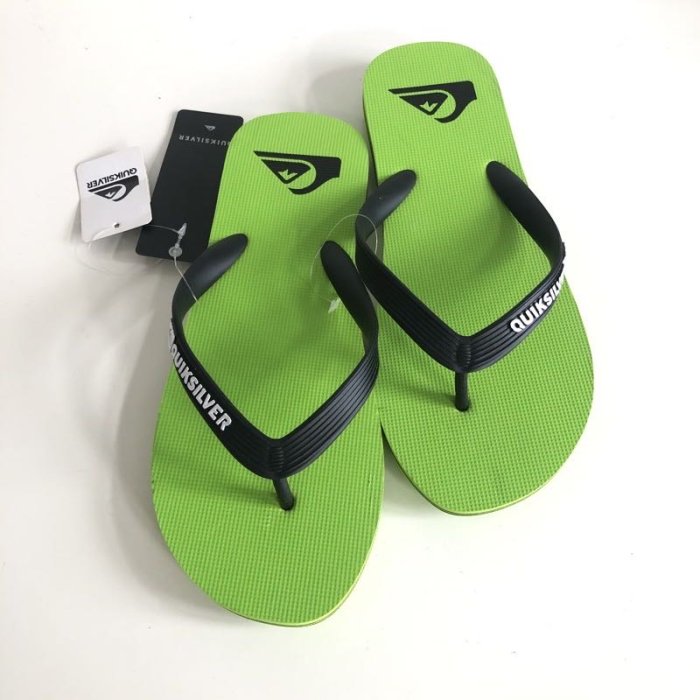 《現貨》QUIKSILVER 澳洲 男生 海灘拖鞋 US9（MOLOKAI 素面 人字夾腳拖鞋-青綠色）