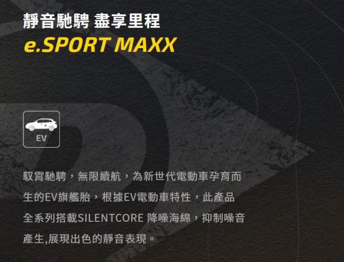 《大台北》億成汽車輪胎量販中心-登祿普輪胎 e.SPORT MAXX【265/45 R21】