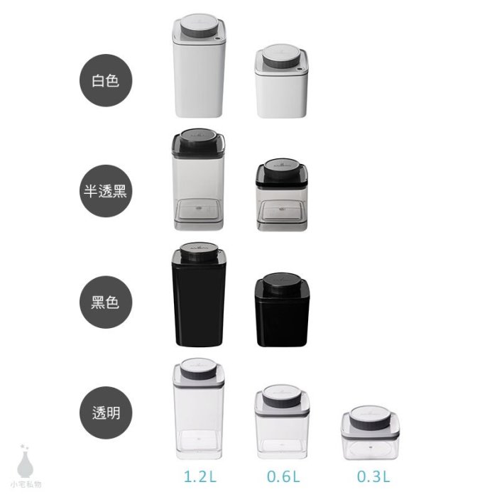 ANKOMN Turn-N-Seal 旋轉真空保鮮盒 2入組 (白色) 1.2L+0.6L 收納罐 儲物罐 現貨附發票