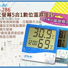 =海神坊=GM-286 超大螢幕5合1數位溫濕度計 溫度/濕度/日曆/時間/鬧鈴 電子數位液晶顯示 防潮箱 壁掛/座立