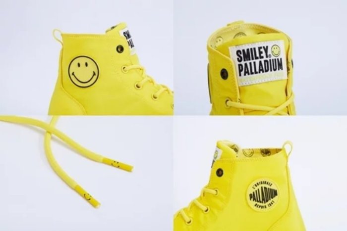 =CodE= PALLADIUM PAMPA LITE SMILEY FEST WP 防水軍靴(黃)76629-736女