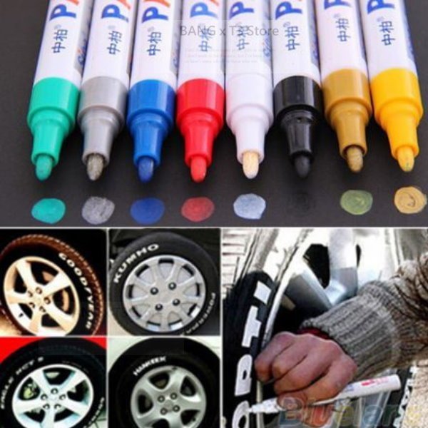 BANG◎輪胎塗鴉 輪胎上色 DIY 多種色筆 補漆筆 彩繪 輪胎 汽車百貨 個性化 機車 汽車【STHM28】