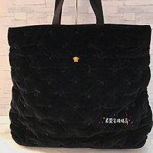 《真愛全新名牌》VERSACE DL27014 黑色天鵝絨 小女王頭梅杜莎 托特包/購物包*全新品*代購