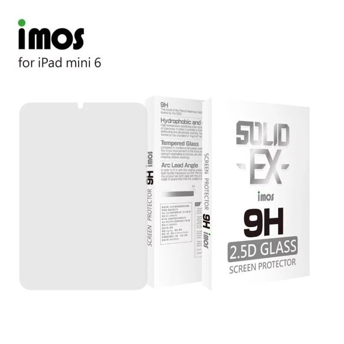 imos 手感膜 2.5D 滿版 9H強化 霧面玻璃保護貼，iPad mini4 mini5 mini6