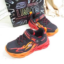 Skechers 買鞋送襪 THERMO FLASH 中童 燈鞋 400103LBKRD 黑x橘紅【iSport】