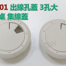 AD001灰白3孔大 77/60MM 出線孔蓋 電腦桌 集線盒 集線蓋 電線收納 集線器 塑膠圓形出線孔 線孔蓋 走線孔