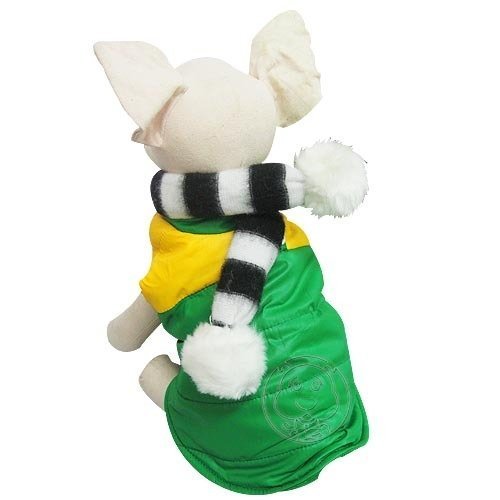 【??培菓寵物48H出貨??】LDG》滑雪衫寵物運動夾克背心附圍巾 (綠色)  特價380元