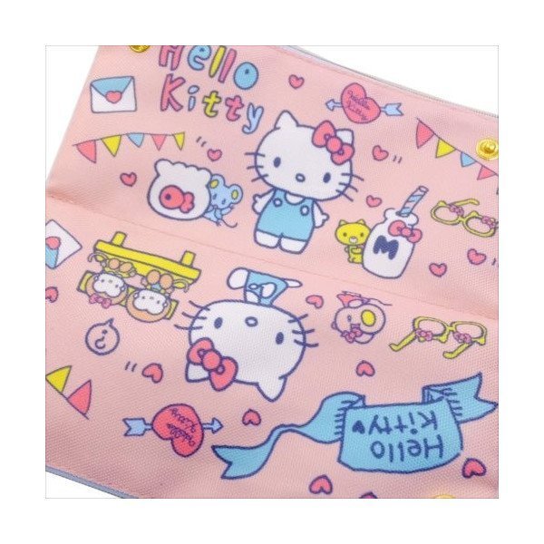 《散步生活雜貨-文具散步》日本進口 Sanrio - Hello Kitty 凱蒂貓 兩面式 粉紅色 鉛筆盒 筆袋