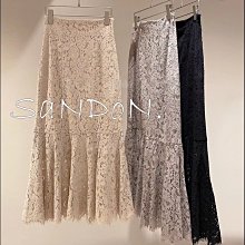 SaNDoN x『SNIDEL』 春季數量少少 立體魚尾裙擺蕾絲簍空設計長裙 230218