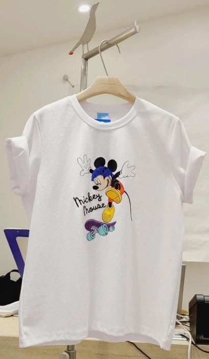 正韓 korea韓國進口Dieselpunk白色滑板米奇Mickey mouse米老鼠短袖T恤棉麻衫  現貨  小齊韓衣