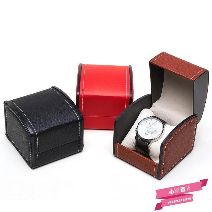 高檔手表盒歐式PU皮質腕表展示盒機械表收納盒時尚枕包手表禮盒.