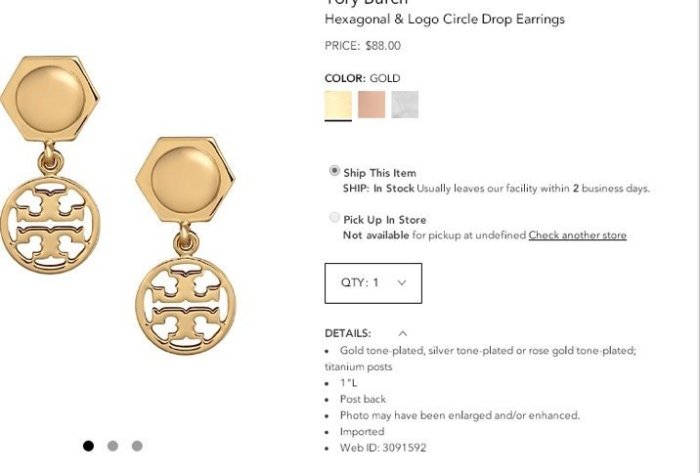 【全新正貨私家珍藏】TORY BURCH Hexagonal&Logo Earrings 耳環 ((3色))~