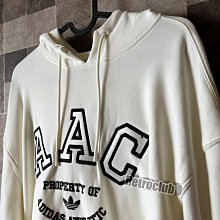 Retro CLUB【一元起標】【全新】ADIDAS HACK AAC HOOD 白色 休閒帽T LOGO設計 W24509