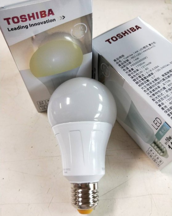 TOSHIBA東芝LED燈泡14W(保固2年）晝光色/燈泡色