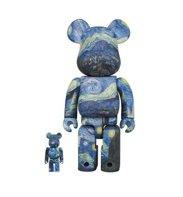 金錢貓雜貨 全新 Bearbrick 400% + 100% 梵谷 星夜 The Starry Night