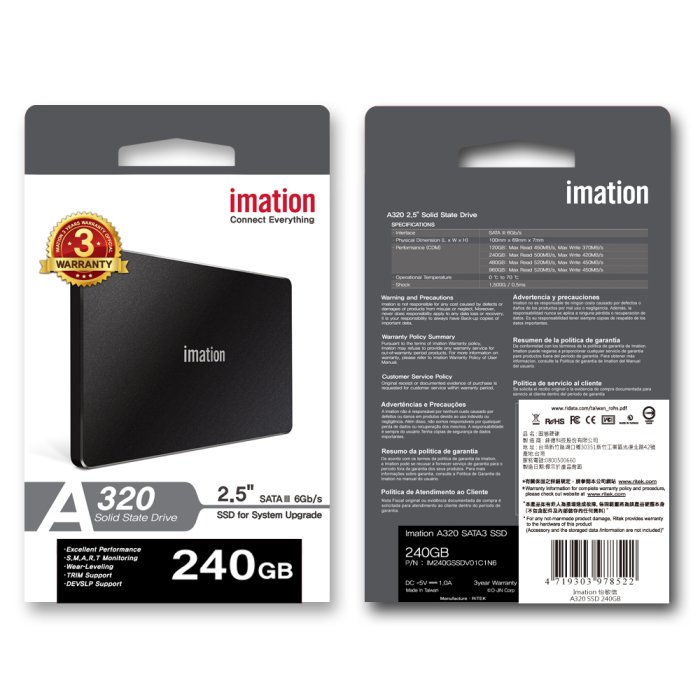 《Sunlink》 imation A320 240GB SATA3 2.5吋 SSD 固態硬碟