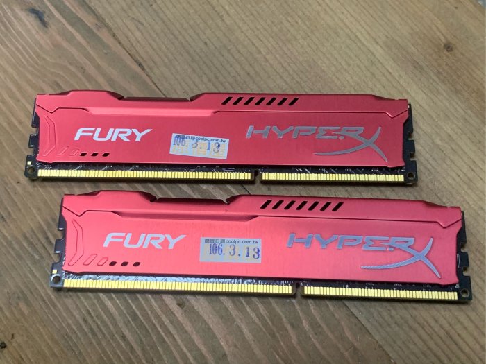 二手記憶卡Kingston金士頓 HYPERX DDR3 1600  8G x2(桌上型記憶體8GX2=16G雙面顆粒)