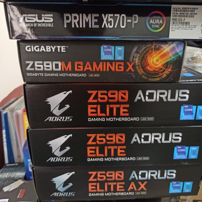 全新礦渣主機板出清ASUS PRIME X570-P/技嘉Z590M GAMING X/Z590 AORUS ELITE(AX)/全收$12500