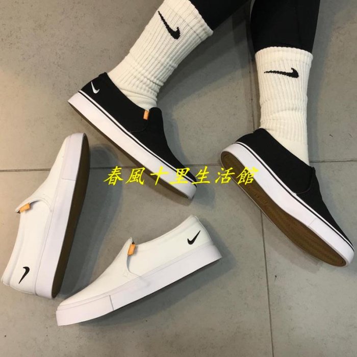 保證正品? nike Court Royale AC 休閒鞋 懶人鞋 運動鞋 免綁帶 女鞋 透氣 簡約 黑 帆布鞋爆款