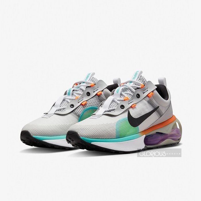 免運Nike Air Max 2021 灰綠橘夜光厚底DO2336-01 耐磨氣墊慢跑鞋【GL