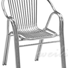 23A【新北蘆洲~嘉利傢俱】不鏽鋼圓型有扶手造型椅-編號（A853-4）