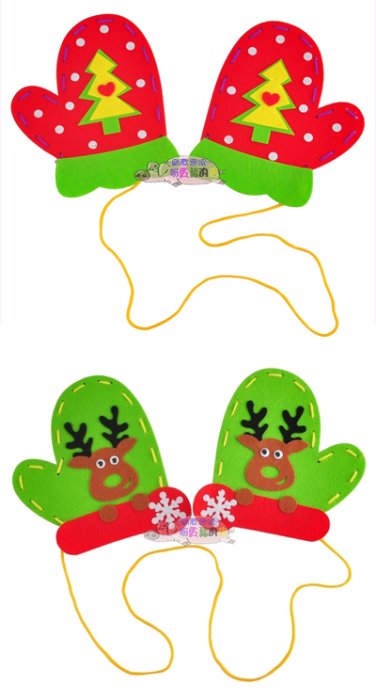 ♠益啟童樂♠耶誕節 聖誕節 不織布 手作 DIY 創意 手套 手工藝 材料包 親子 活動 耶誕 禮物 贈品 聖誕-現預