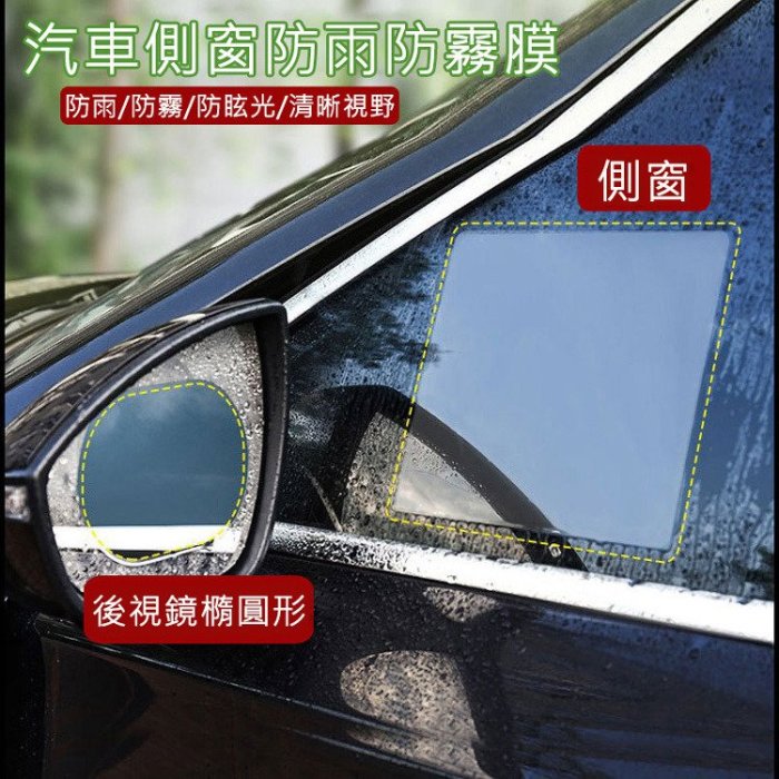 【24H快速出貨】? 鏡子 防水霧貼膜 ⭐️ 汽車後視鏡防雨膜 防霧膜 後視鏡貼 水貼膜 (側窗方形/2片入)