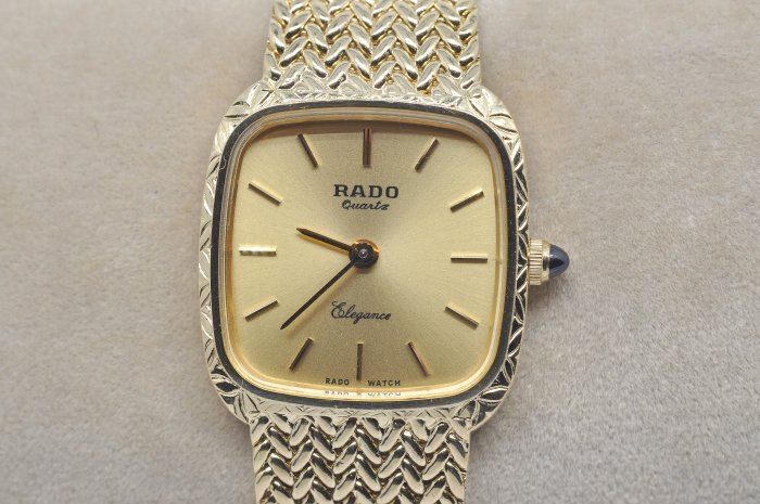 《寶萊精品》RADO 雷達表金黃方圓型石英女子錶