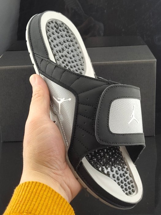 實拍 Air JORDAN HYDRO XII RETRO 喬丹拖鞋 AJ12 黑灰 運動拖鞋 魔術扣 大碼拖鞋 懶人鞋