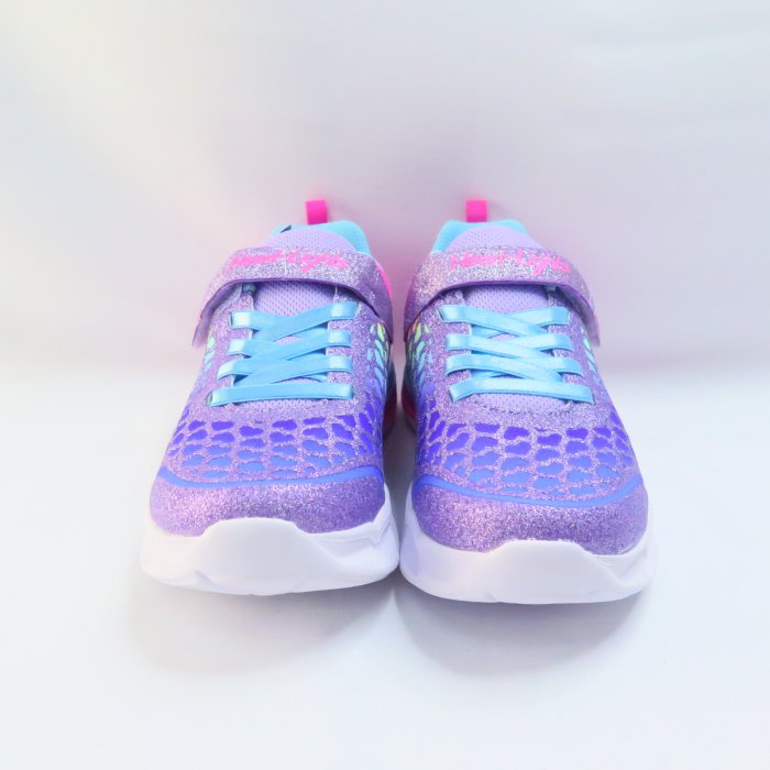 Skechers 買鞋送襪 S LIGHTS 中童 302312LPRMT 愛心燈鞋 魔鬼氈 紫【iSport愛運動】