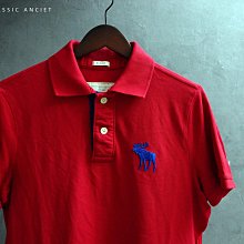 CA 美國麋鹿 Abercrombie & Fitch 紅色 純棉 短袖polo衫 XL號 一元起標無底價R119
