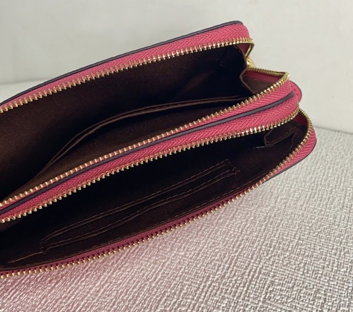 美國代購 COACH 新款牛皮雙拉鍊系列/時尚手拿包/零錢包*附購證