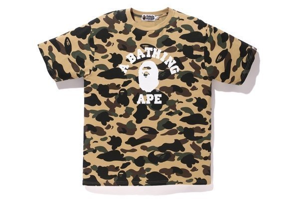 A Bathing APE 1ST CAMO COLLEGE TEE 綠迷彩黃迷彩周湯豪NICK M 現貨全新| Yahoo奇摩拍賣