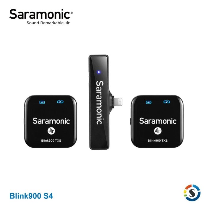 楓笛 Saramonic Blink900 S4【一對二】Lightning接頭 無線麥克風 公司貨〔附收納包〕
