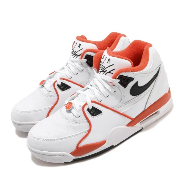 =CodE= NIKE AIR FLIGHT 89 EMB 皮革籃球鞋(白橘) CZ6097-100 JORDAN 男