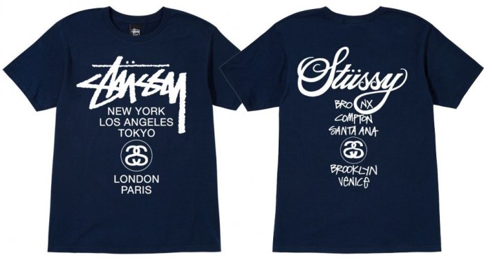 【超搶手】全新正品2015 夏季 STUSSY WORLD TOUR TEE 世界巡迴 黑白灰藍 M L XL XXL