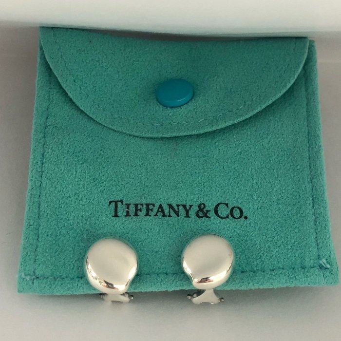 Tiffany & Co. 專櫃 正品 耳環 夾式 耳夾 大豆 小豆 相思豆 愛心 愛神之箭 k金 750k 二手 經典  大款 少見 近全新 純銀