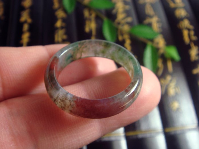 ◎臻品閣◎ 天然A貨《冰透水草玉~大圍21.2mm~戒指》013