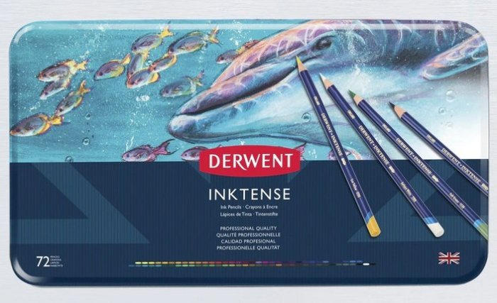 藝城美術~ DERWENT德爾文 Inktense水墨色鉛筆 72色-鐵盒裝