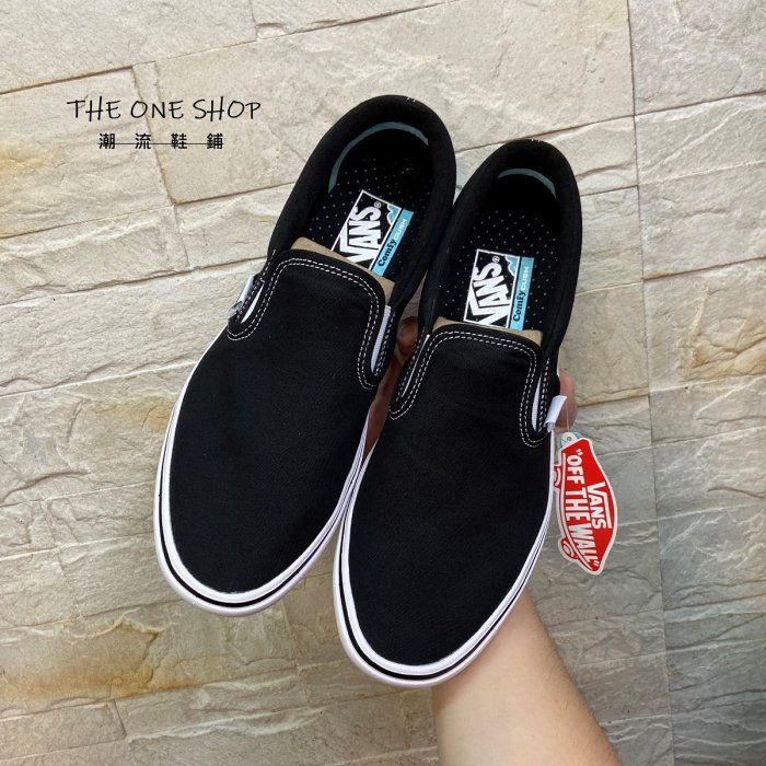 VANS Comfycush Slip On 黑色 黑白 懶人鞋 輕量 止滑 耐磨 帆布鞋 經典 VN0A3WMDVNE