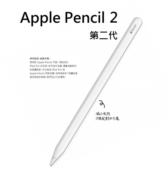 全新保證正品蘋果原廠Apple Pencil 2 第二代觸控筆iPad / iPad