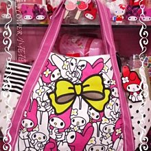 ♥小花花日本精品♥ Hello Kitty 可愛滿滿Melody蝴蝶結點點大容量雙面圖騰萬用揹袋提袋