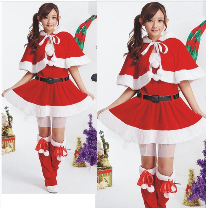 【洋洋小品大人金絲絨聖誕洋裝 XS23】成人聖誕服 聖誕節服裝 聖誕婆婆服 服裝女孩聖誕裙聖誕帽聖披肩裝聖誕老公公聖誕樹