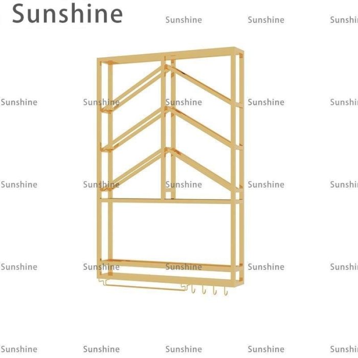 [Sunshine]瀝水杯架輕奢壁掛酒架簡約現代紅酒柜葡萄酒架不銹鋼酒杯架墻上創意展示架