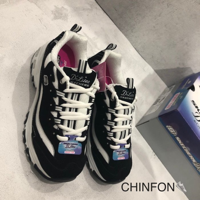 慶豐體育? skechers D'LITES X Charli XCX 復古鞋 休閒鞋 黑白 鑽 熊貓 ?