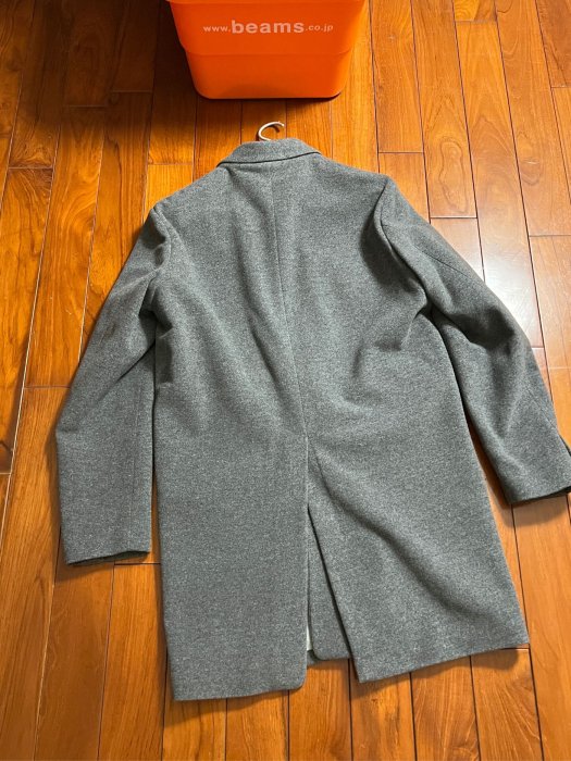 日本製 YAECA 喀什米爾灰色保暖大衣 經典品牌