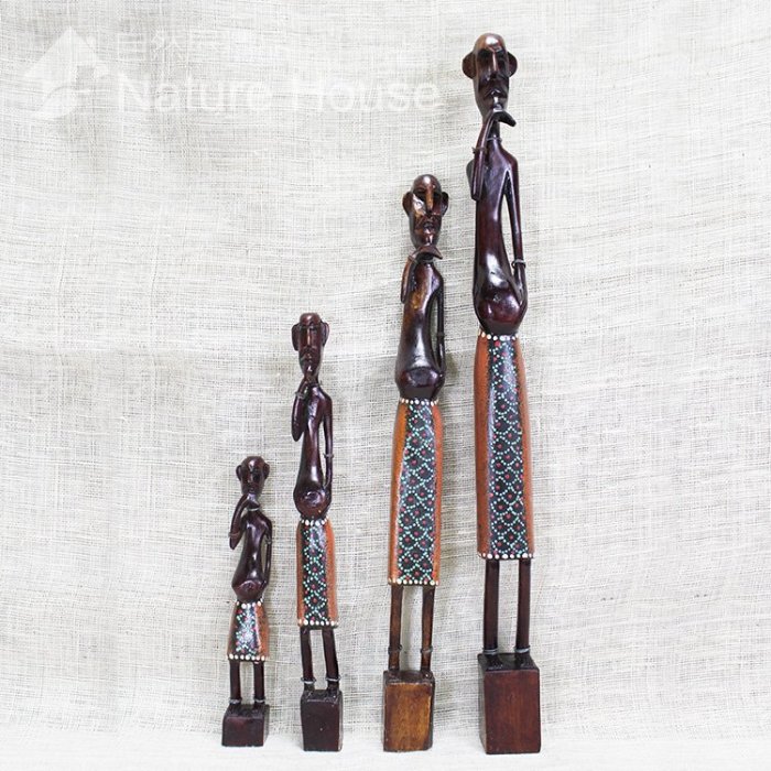 【自然屋精品】木製彩繪非洲人偶A款-S號(單個) 手工 自然風 家庭擺飾 居家布置 裝飾 African doll